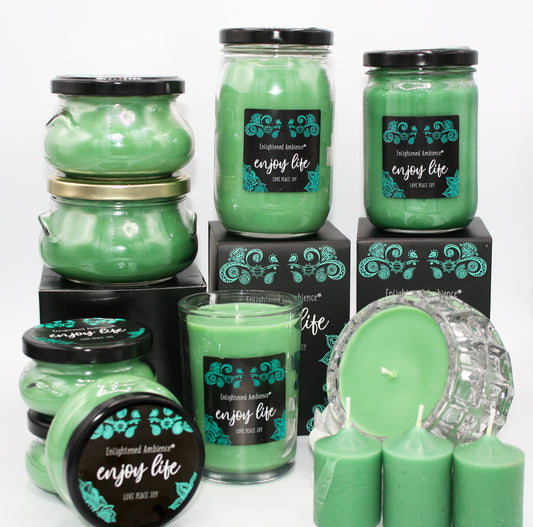 Assortment of Bayberry Candles in various sizes.