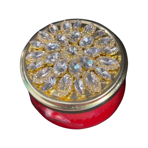 Large Gold Rhinestone Sparkle Lid for 11 oz jar